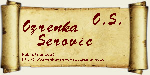 Ozrenka Šerović vizit kartica